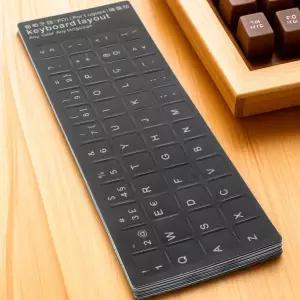 10Pcs 키보드 스티커 검정색 배경 흰색 글자 다국어 교체 키보드 스킨 노트북 노트북 컴퓨터
