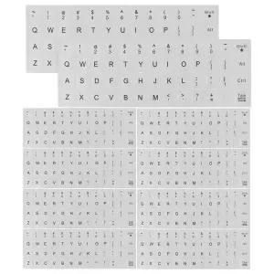 10Pcs 영어 키보드 스티커 노트북 PC 컴퓨터 타이핑 학습을 초박형 실버 레터링 교체 데칼