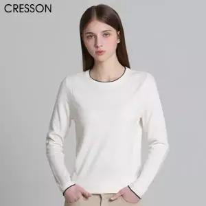 [크레송(CRESSON)] 사랑스러운 배색 디테일 탄탄한 짜임  니트 (택가격:158000원)