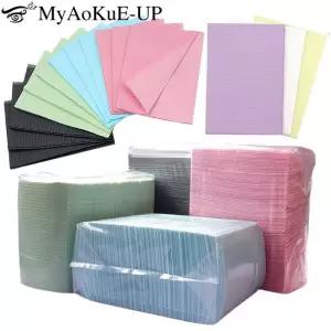 125PCS 문신 테이블 커버 방수 클린 패드 일회용 네일 DIY 코튼 플러시 종이 식탁보 아트 미용 도구