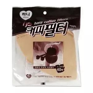 핸드 드립 커피 여과지 거름망 필터(5-10인용) 40매 원두커피 (W4C06BC)