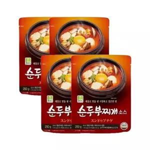 진한식품 참스토리 순두부찌개 소스 250g x4개