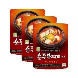 진한식품 참스토리 순두부찌개 소스 250g x3개