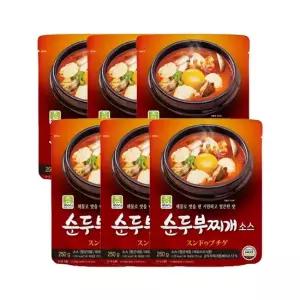 진한식품 참스토리 순두부찌개 소스 250g x6개