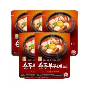 진한식품 참스토리 순두부찌개 소스 250g x5개