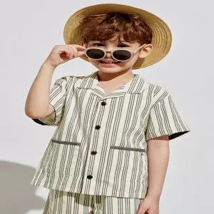 BA31BL02LB 브라운 스트라이프 썸머셔츠