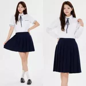 학생복 화이트 캠퍼스 반팔or긴팔 여자 교복세트