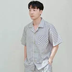 [BYC]선염 체크 반팔 잠옷세트 남녀공용 NSZ1003_P425558979