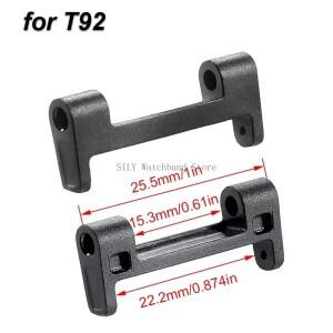 T92 스마트 호환 워치 밴드용 시계 어댑터 커넥터 블랙 메탈 교체 손목 액세서리 2 개