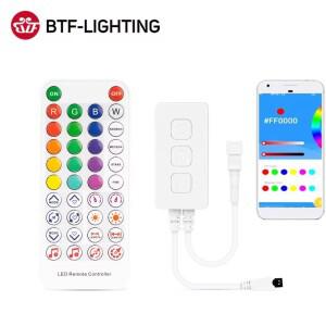 WS2811 픽셀 컨트롤러 음악 Bluetooth App IR38 키 내장 마이크 SK6812 RGBW FCOB IC 주소 지정 가능 5V-24