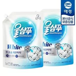 [애경]울샴푸 화이트 중성세제 리필 1.8L x2개