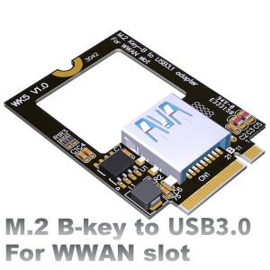 노트북 M.2 B 키-블루투스 호환 WiFi 네트워크 카드 USB 3.0 SSD NGFF 3042 변환기 Key-B WWAN 4G 슬롯-USB