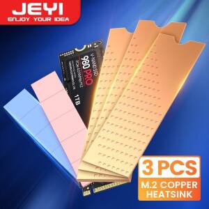 JEYI 구리 M.2 방열판 3pcs 2280 SSD 쿨러 노트북 데스크탑 용 열 실리콘 패드 솔리드 스테이트 디스크 라