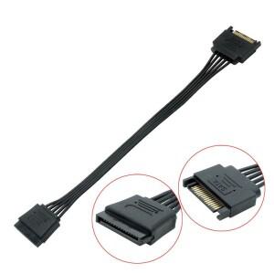 5선 SATA 15핀 남성-여성 전원 연장 케이블 HDD SSD 공급(PC 0.2M 1M용)