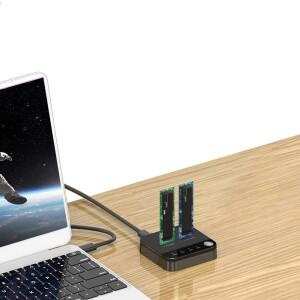 M.2 SATA/NVMe 듀얼베이 하드 디스크 복사기(LED 표시등 포함) 도킹 스테이션 복제기 SSD 데이터 저장용 판