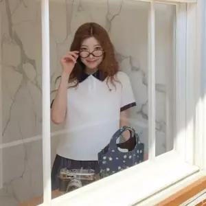 여성용 여름 봄 코튼 반소매 카라 티셔츠