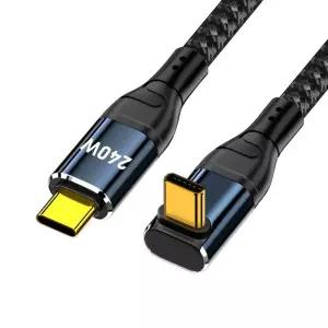 xiwai 48V 5A USB-C 충전기 코드 0.5M Type-C 90도 각도로 노트북 태블릿 폰에 완벽한 100W 충전 48Gbps