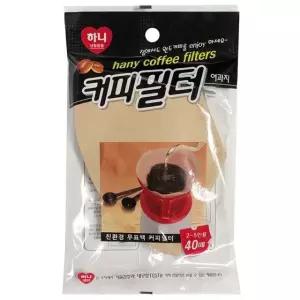 고품질 하니 커피필터여과지 2~5인용(40매입) 핸드드립 종이 종이필터 (W3C9739)