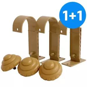 커텐봉 1+1 알미늄 2단커튼브라켓  K-354 브라운 레일 WFLSCRI