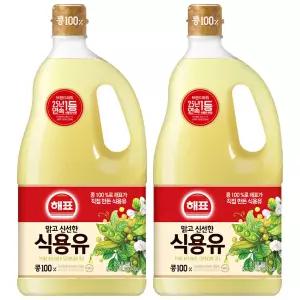 해표 식용유 콩기름 1.5L x 2개 / 대두유 유지류 오일 기름