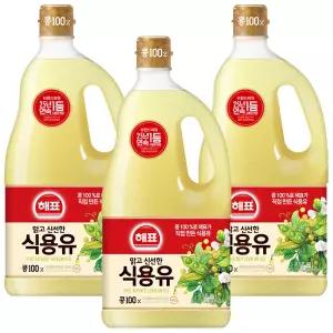 해표 식용유 콩기름 1.5L x 3개 / 대두유 유지류 오일 기름