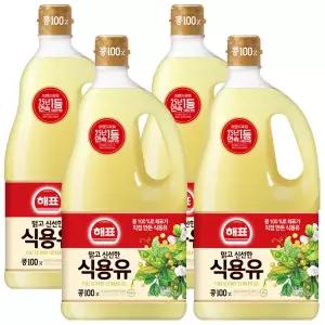해표 식용유 콩기름 1.5L x 4개 / 대두유 유지류 오일 기름