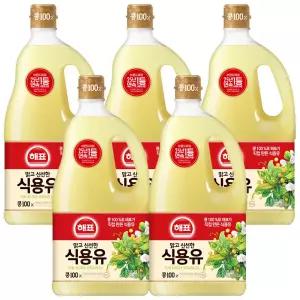 해표 식용유 콩기름 1.5L x 5개 / 대두유 유지류 오일 기름
