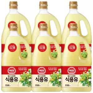 해표 식용유 콩기름 1.5L x 6개 / 대두유 유지류 오일 기름