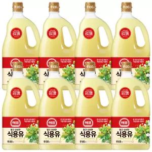 해표 식용유 콩기름 1.5L x 8개 / 대두유 유지류 오일 기름