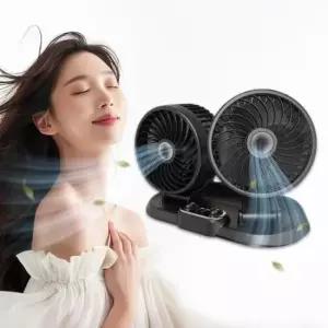 리예 차량용 360도 USB 듀얼 선풍기