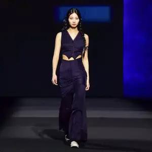 [곽현주컬렉션] 23FW UNBALANCE STRIPE SKIRT