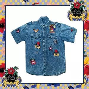 [곽현주컬렉션] CAT SERIES DENIM PATCH SHIRTS