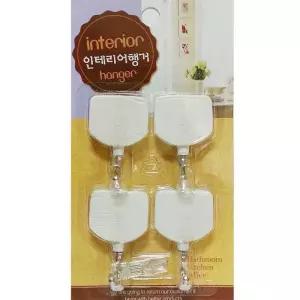 [룽스_63]둥근사각행거4p 접 착식걸이 벽걸이 후크