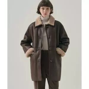 DRAWFIT WOMEN 웰트 하프 시어링 자켓 [BROWN SUEDE]