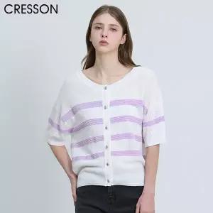 [크레송(CRESSON)] 린넨 스프라이트 반소매 니트 가디건 (택가격:198000원)