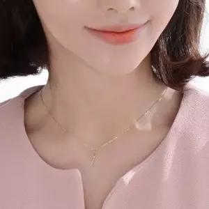 생일선물목걸이 14K 스틱 컷팅 바 베이직 금 목걸이 42cm