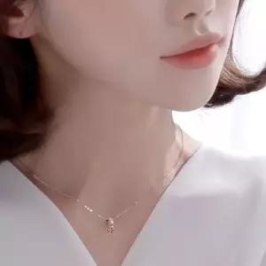 생일선물목걸이 14K 컷팅 링 베이직 금 목걸이 42cm