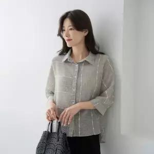 엄마옷 마담4060 [클래씨마담]린넨텍스처루즈핏셔츠 -QBL2605054-