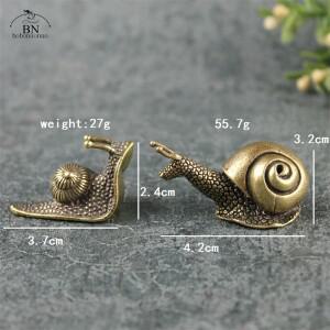 성격 레트로 순수 구리 미니 달팽이 동상 장식품 책상 골동품 황동 차 애완 동물 컬렉션 거실 홈
