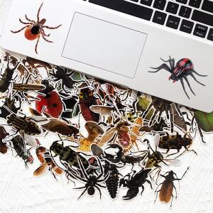 50pcs 투명 현실적인 곤충 스티커 나비 거미 DIY 수하물 전화 케이스 냉장고