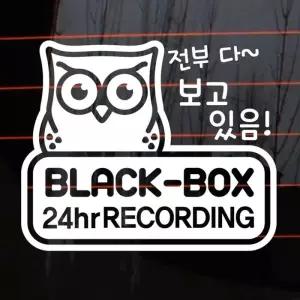 [룽스_64]주유구 차량용 스티커_부엉이블랙박스녹화중01