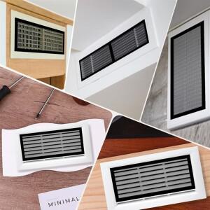 ABVJ-15Pcs 마그네틱 바닥 환기 커버 4X10 ''PVC 에어 벤트 스크린 메쉬 천장 용 레지스터 먼지 필터
