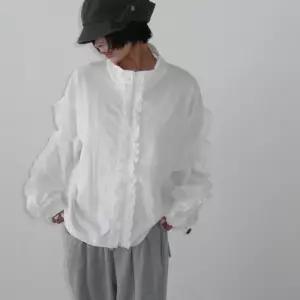 [옷자락]여자 프릴 러플 바람막이 스트링 하이넥 집업 점퍼