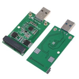 1Pc 미니 USB 3.0 - mSATA PCIE 외부 SSD PCBA 변환기 어댑터 카드