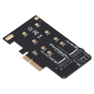 NGFF M.2 to PCIe 어댑터 카드 6Gbps 지원 B 키 M X4 SATA 3.0 케이블 포함 2242 2260 SSD용
