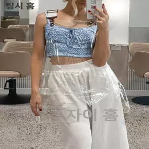 투명 앞치마 애견미용 카페 작업용 화방 식당 염색