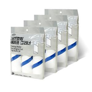 [롤당90회]사선컷팅 테이프크리너 리필 12개 돌돌이 롤클리너 찍찍이 먼지테이프