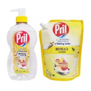 [레이프릴]프릴 주방세제 베이킹소다 퓨어레몬 700ml + 리필 1000ml
