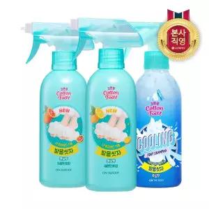 [엘지생활건강]온더바디 코튼풋 발을씻자 풋샴푸 385ml x 3개 (레몬+자몽+쿨링)