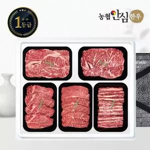 [농협안심한우][바로배송][냉장]1++등급 한우 선물세트 구이6호 2kg (등/채/안/부/갈)